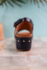 Volta Navy Wedge Sandals with Stud Accents - Whiskey Skies - CORKYS FOOTWEAR