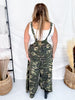 Washed Camo WIde Leg Paint Splatter Overalls - Whiskey Skies - BLUEVELVET