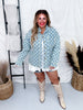 Washed Denim Button Down Checker Pattern Jacket - Whiskey Skies - SWEET GENERIS