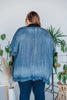 Washed Denim Open Ruffle Kimono - Whiskey Skies - EASEL