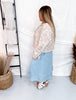 Washed Floral Printed Cropped Denim Jacket - Whiskey Skies - DAVI & DANI