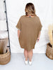 Washed Leopard Denim Star Patch T-Shirt Dress - Whiskey Skies - DAVI & DANI