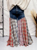 Washed Patchwork Flared Pants - Whiskey Skies - OLI & HALI