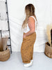 Washed Taupe Barrel Pants With Western Print - Whiskey Skies - ODDI