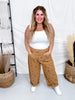 Washed Taupe Barrel Pants With Western Print - Whiskey Skies - ODDI