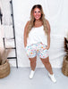 Watercolor Floral Jamie Shorts - Whiskey Skies - MICHELLE MAE