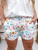 Watercolor Floral Jamie Shorts - Whiskey Skies - MICHELLE MAE