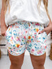 Watercolor Floral Jamie Shorts - Whiskey Skies - MICHELLE MAE