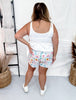 Watercolor Floral Jamie Shorts - Whiskey Skies - MICHELLE MAE