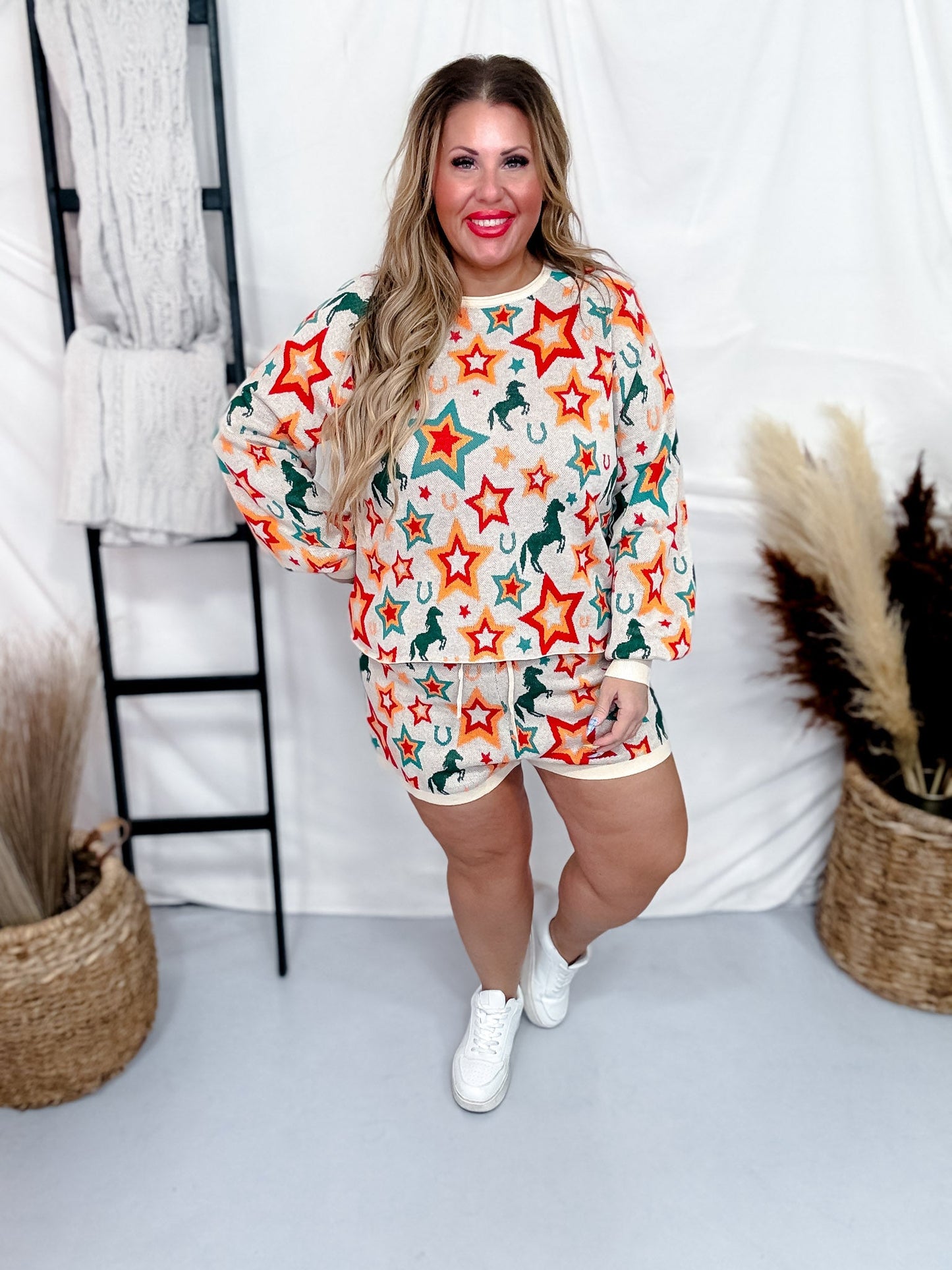 Way out West Shorts and Top Lounge Set - Whiskey Skies - ROWDY CROWD CLOTHING