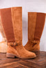 We Ride At Dawn Camel Faux Suede Knee High Boots - Whiskey Skies - CORKYS FOOTWEAR