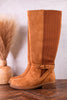 We Ride At Dawn Camel Faux Suede Knee High Boots - Whiskey Skies - CORKYS FOOTWEAR