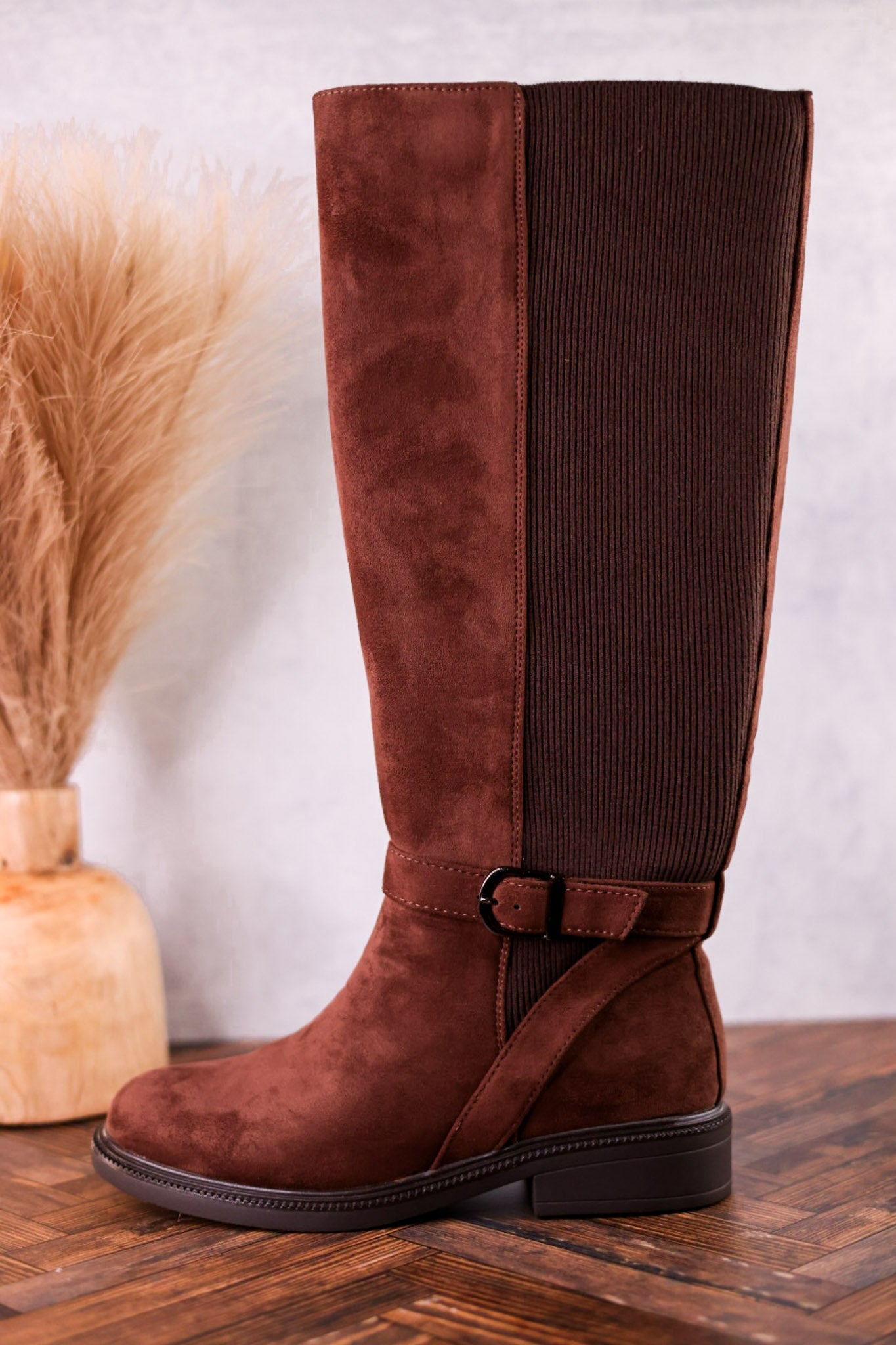 We Ride At Dawn Chocolate Brown Faux Suede Knee High Boots - Whiskey Skies - CORKYS FOOTWEAR