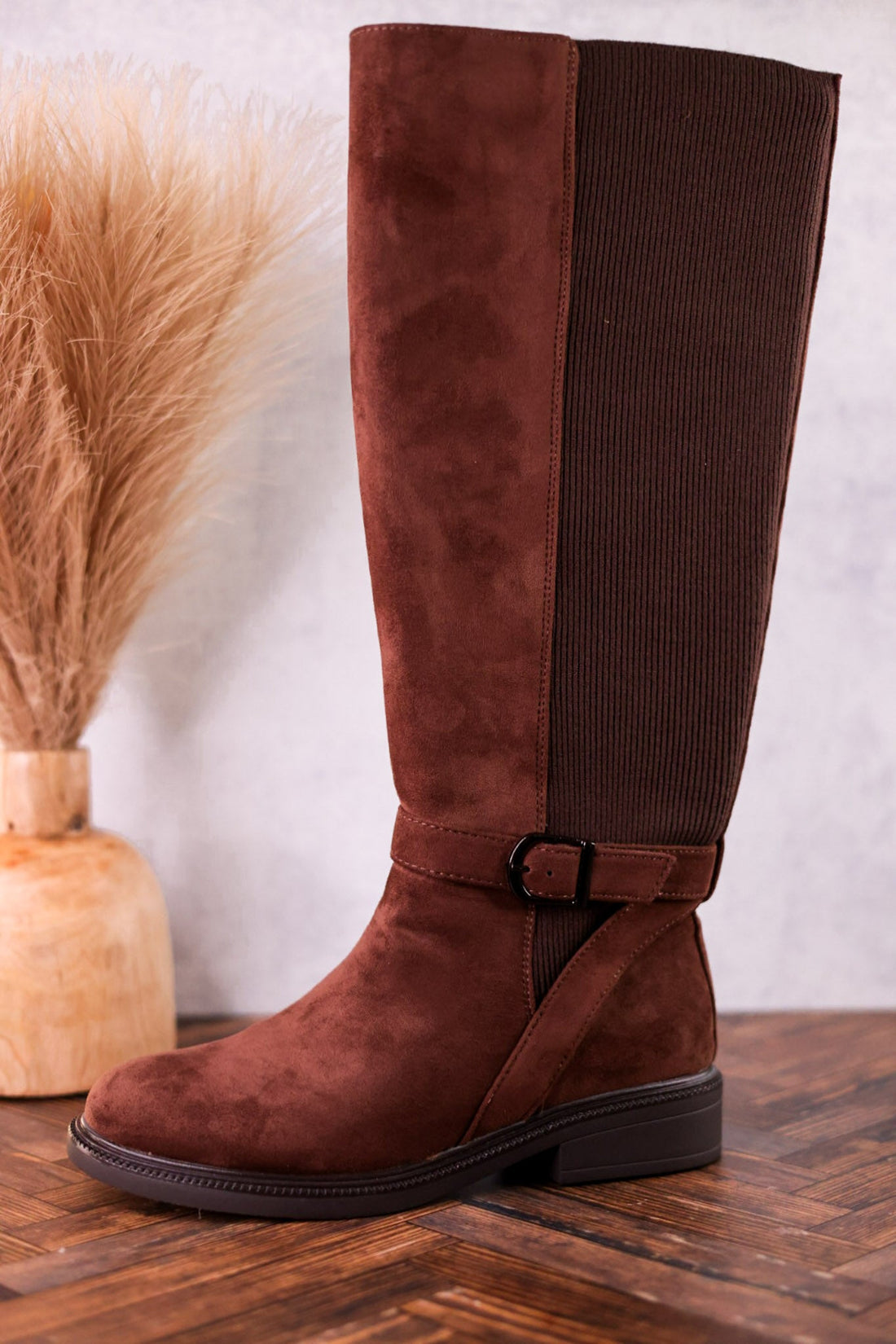 We Ride At Dawn Chocolate Brown Faux Suede Knee High Boots - Whiskey Skies - CORKYS FOOTWEAR