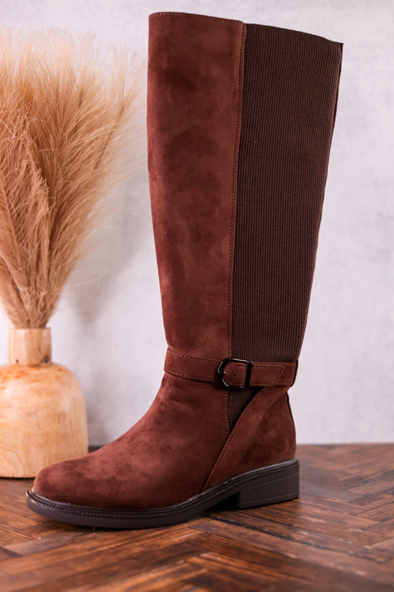 We Ride At Dawn Chocolate Brown Faux Suede Knee High Boots - Whiskey Skies - CORKYS FOOTWEAR
