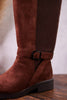 We Ride At Dawn Chocolate Brown Faux Suede Knee High Boots - Whiskey Skies - CORKYS FOOTWEAR