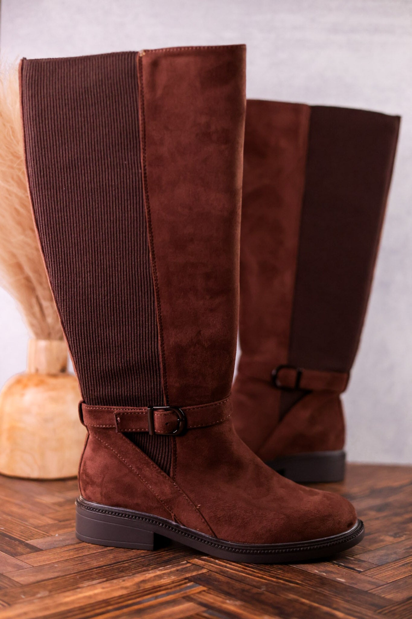 We Ride At Dawn Chocolate Brown Faux Suede Knee High Boots - Whiskey Skies - CORKYS FOOTWEAR