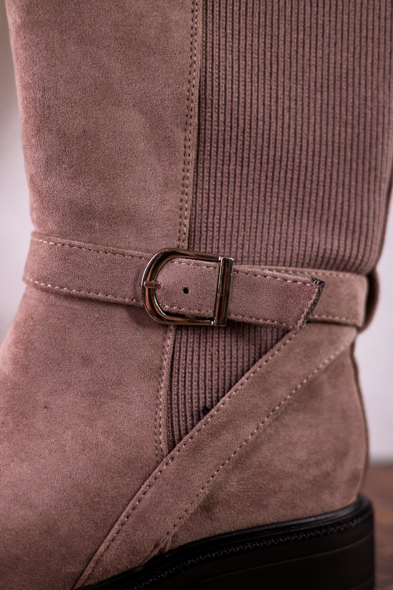 We Ride At Dawn Knee High Faux Suede Boots In Gray - Whiskey Skies - CORKYS FOOTWEAR