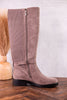 We Ride At Dawn Knee High Faux Suede Boots In Gray - Whiskey Skies - CORKYS FOOTWEAR