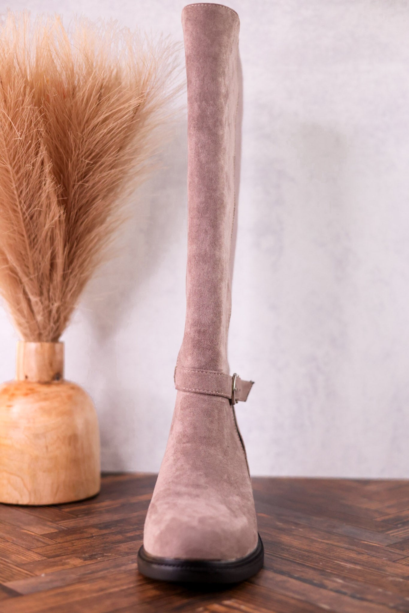 We Ride At Dawn Knee High Faux Suede Boots In Gray - Whiskey Skies - CORKYS FOOTWEAR