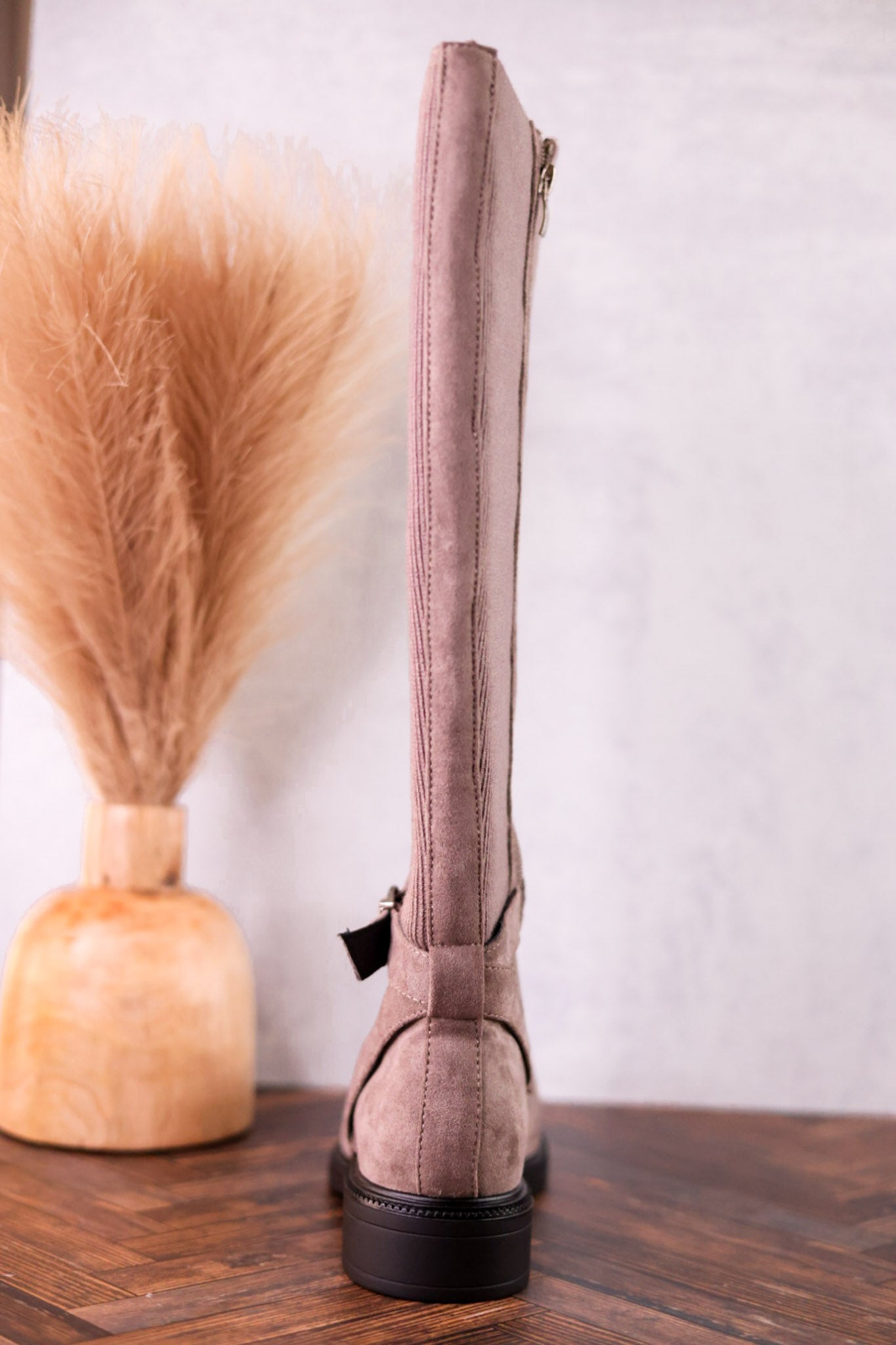 We Ride At Dawn Knee High Faux Suede Boots In Gray - Whiskey Skies - CORKYS FOOTWEAR