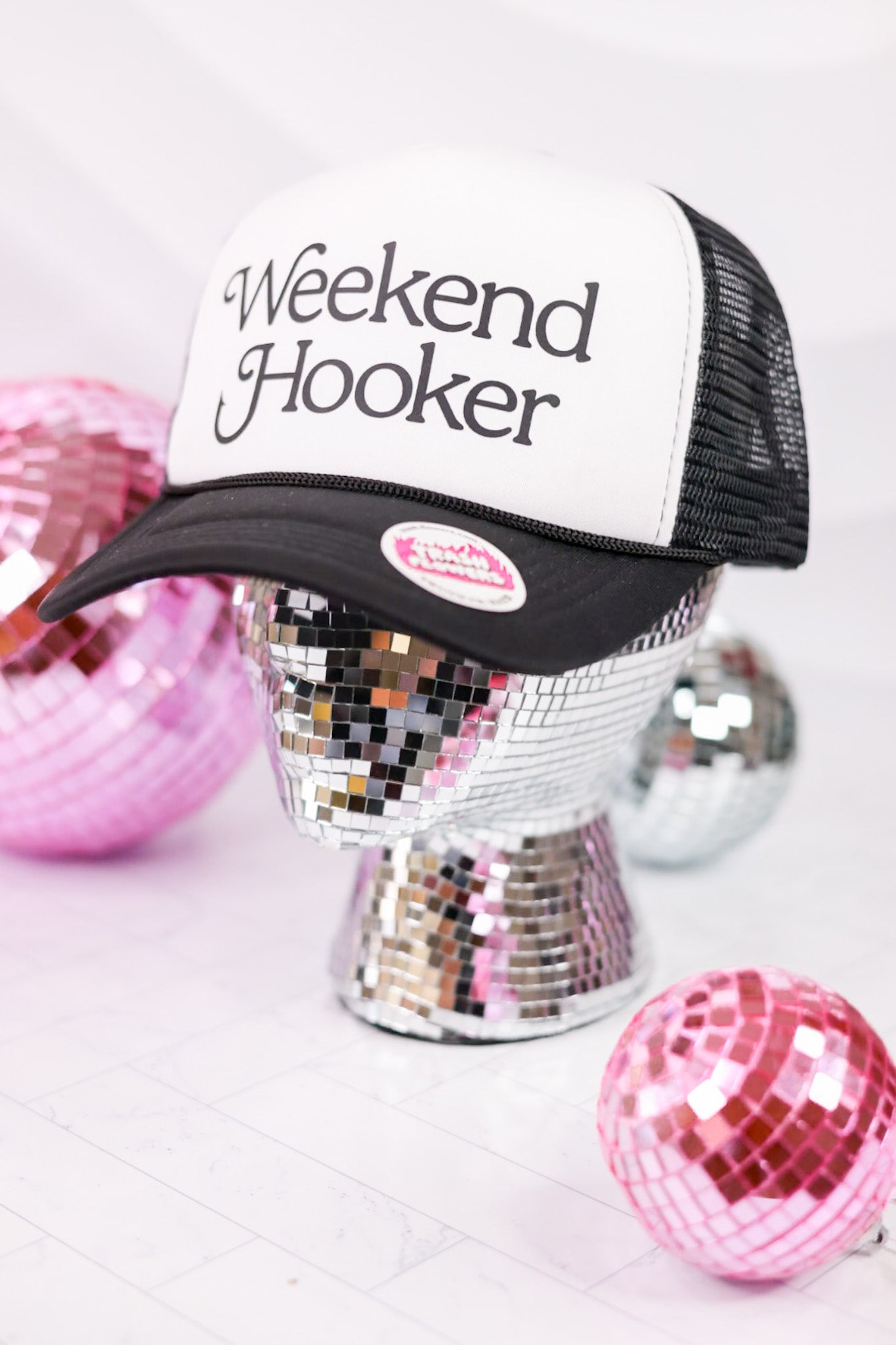 Weekend Hooker Trucker Hat - Whiskey Skies - TRASH FLOWERS TRUCKER HATS