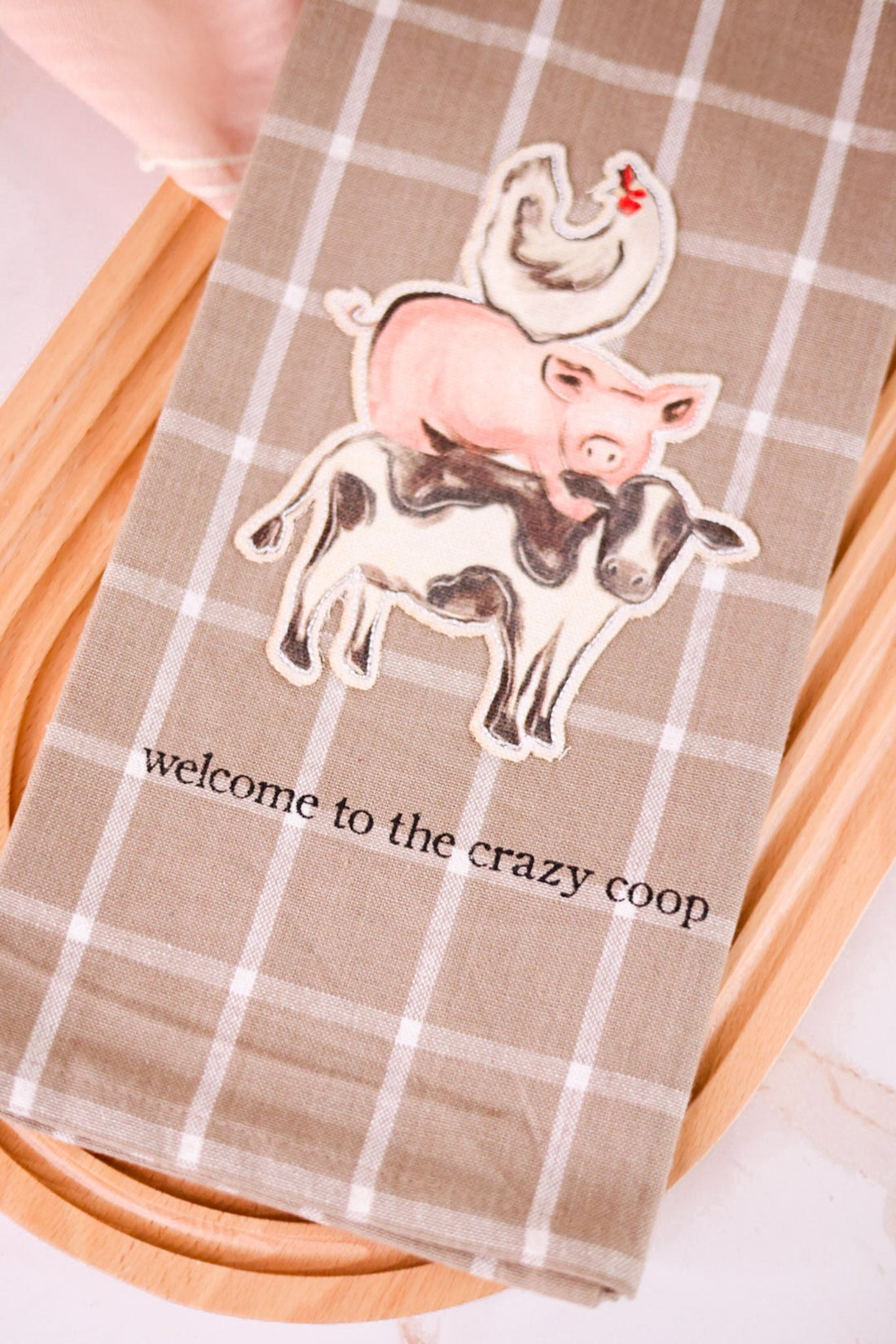 Welcome To The Crazy Coop Hand Towel - Whiskey Skies - MUD PIE