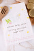 Welcome To The Porch Embroidered Flour Sack Towel - Whiskey Skies - MUD PIE