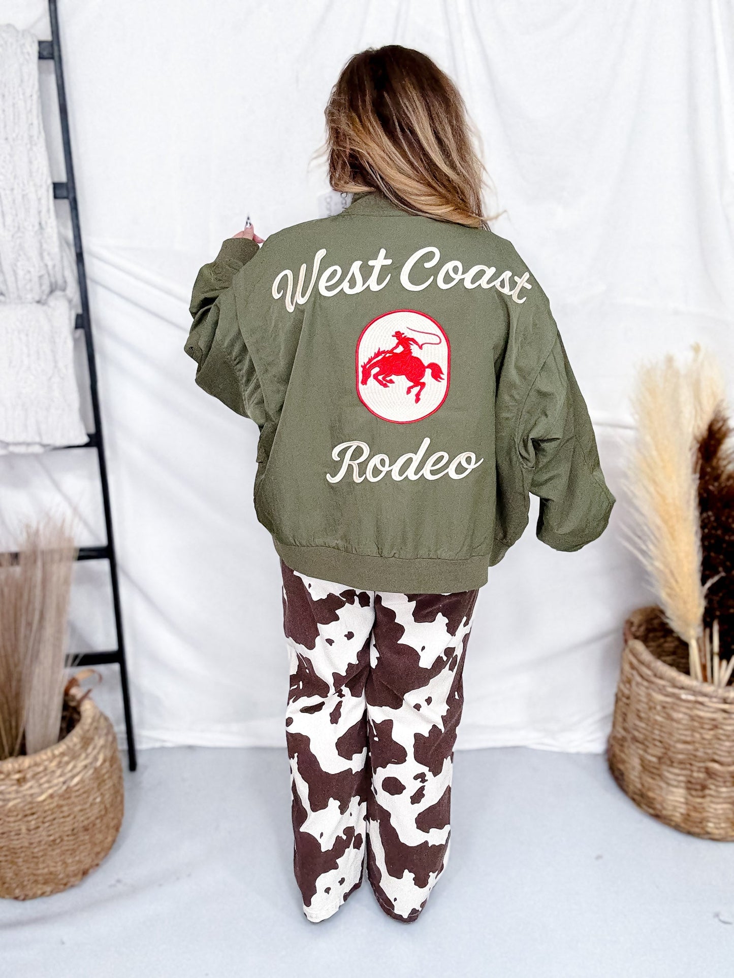 West Coast Rodeo Embroidered Bomber Jacket - Whiskey Skies - DAVI & DANI