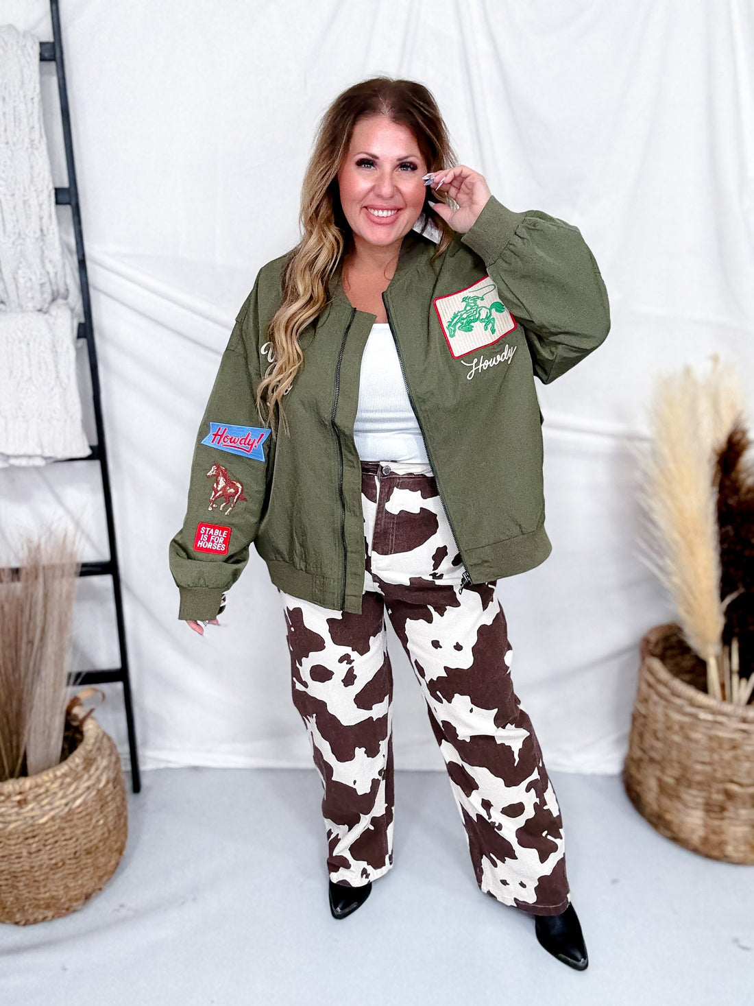 West Coast Rodeo Embroidered Bomber Jacket - Whiskey Skies - DAVI & DANI