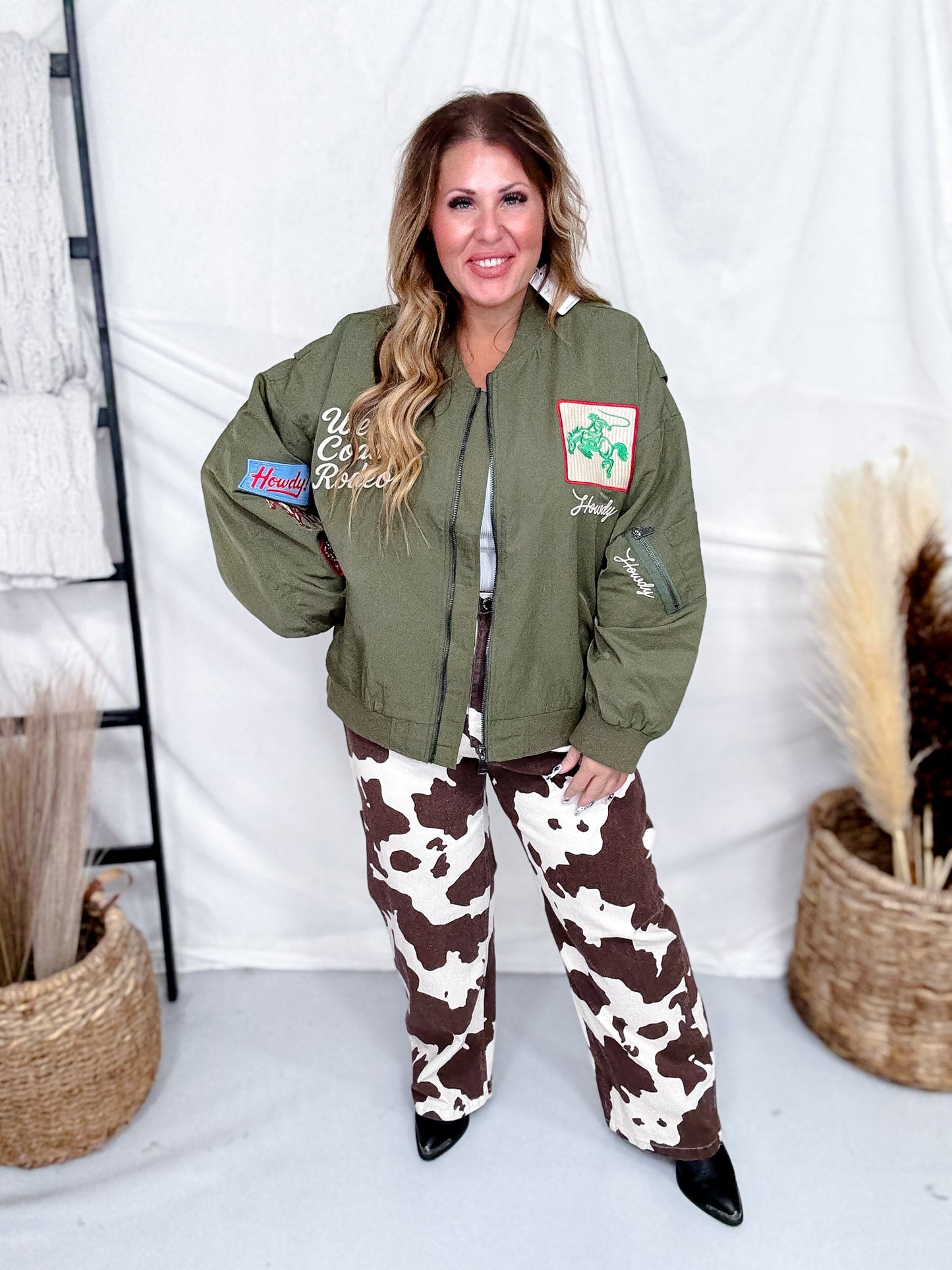 West Coast Rodeo Embroidered Bomber Jacket - Whiskey Skies - DAVI & DANI
