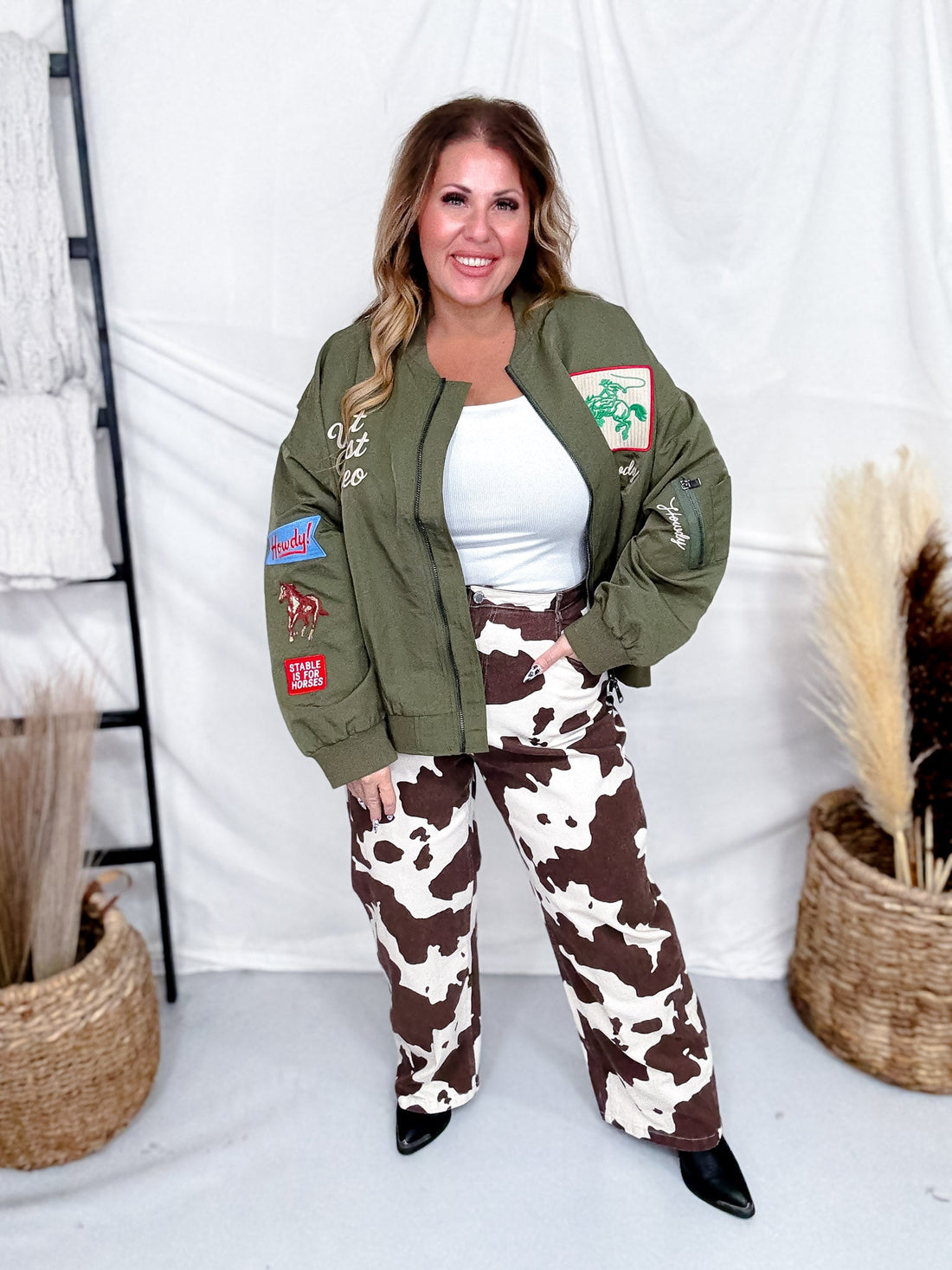 West Coast Rodeo Embroidered Bomber Jacket - Whiskey Skies - DAVI & DANI