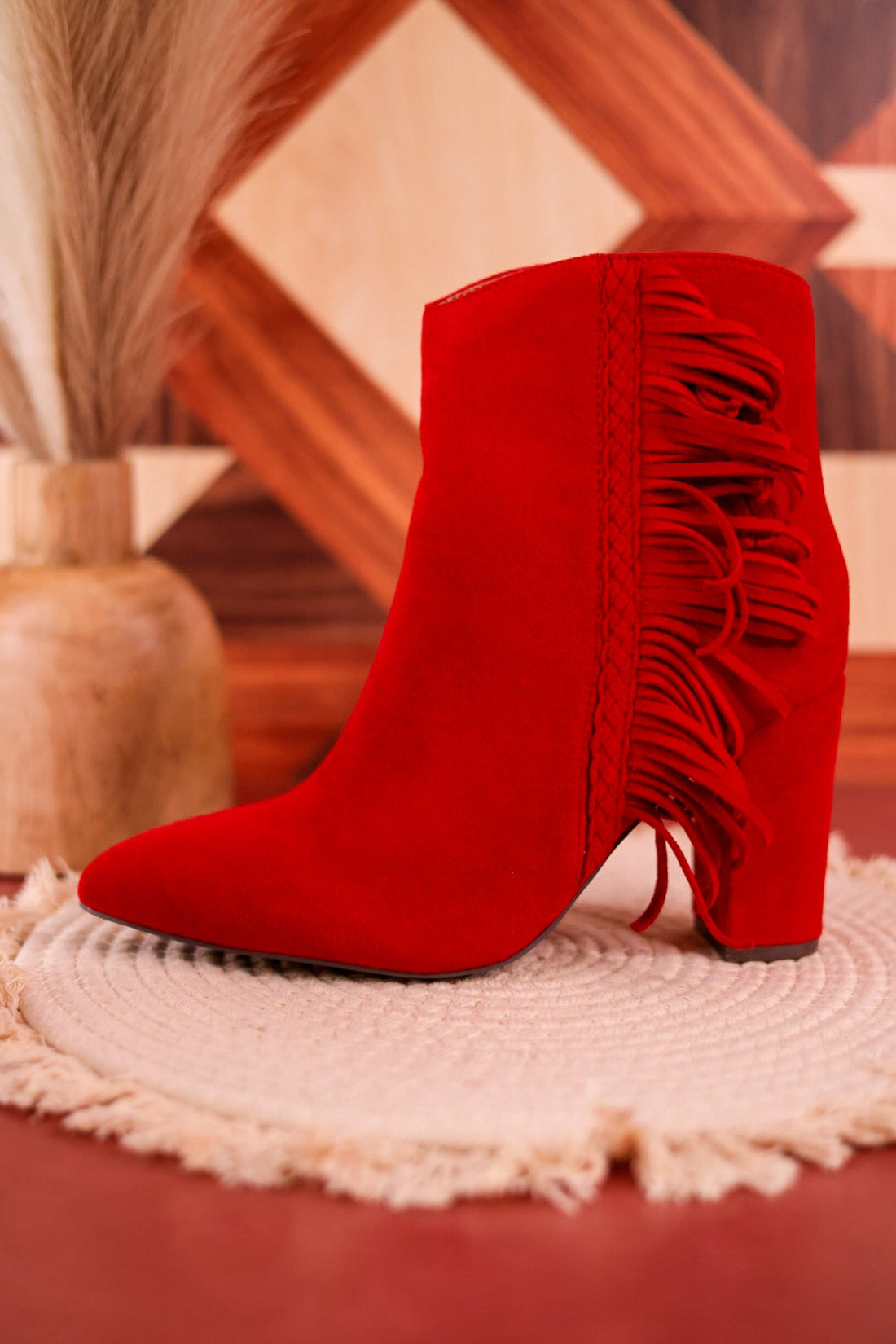 Westbound Red Fringe Boots - Whiskey Skies - CORKY