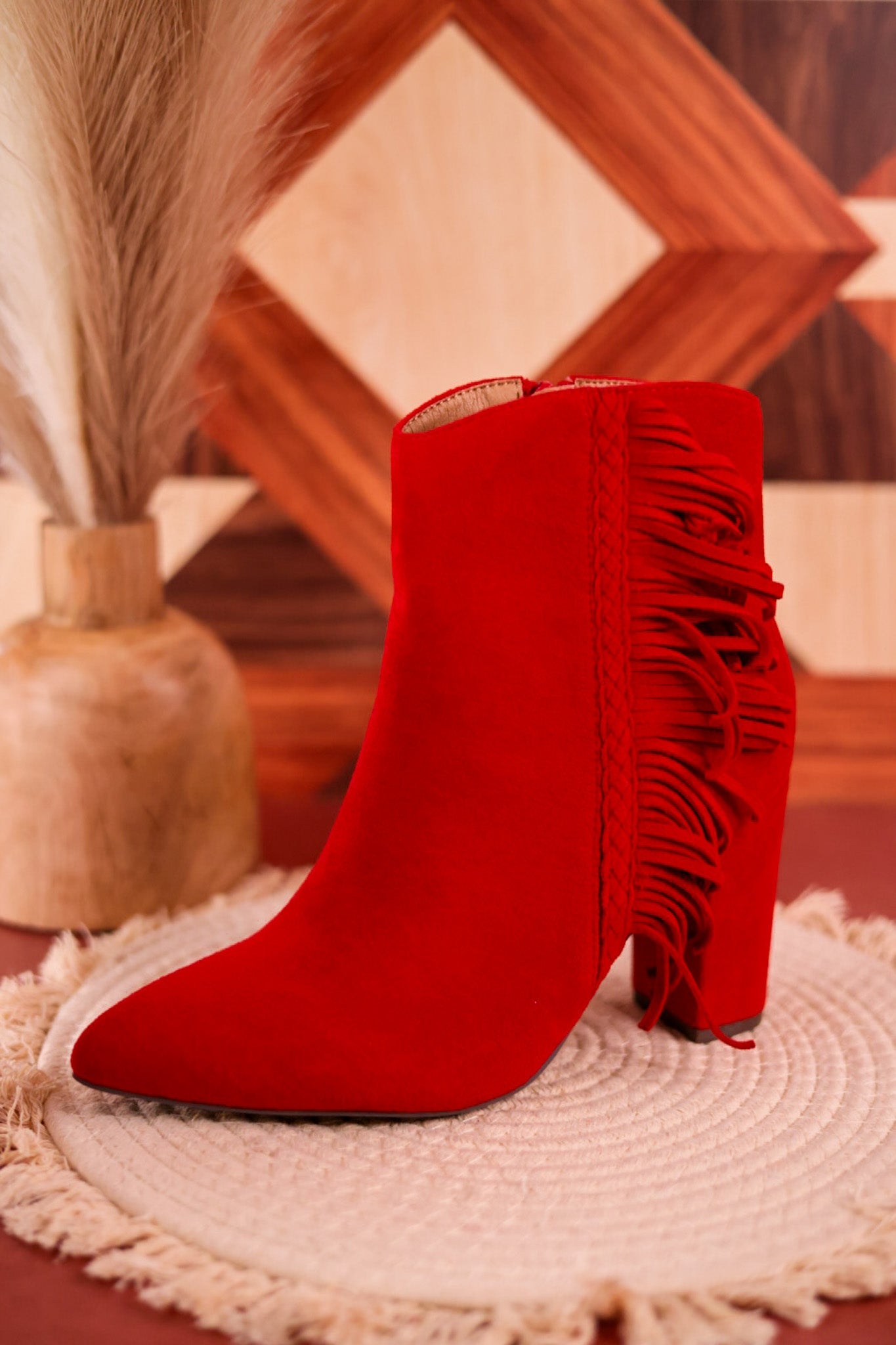 Westbound Red Fringe Boots - Whiskey Skies - CORKY