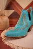 Westerly Western Leather Booties - Whiskey Skies - KHEMCHAND HANDICRAFT
