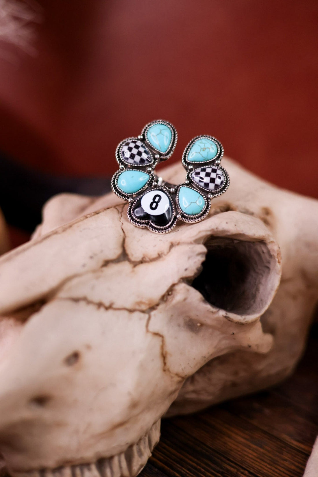 Western 8 Ball Naja Stretch Ring - Whiskey Skies - SNOWING WEST