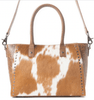 Western Belle Leather & Hairon Hide Bag In Chestnut - Whiskey Skies - MYRA BAGS
