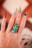 Western Cactus Stretch Ring - Whiskey Skies - BOHO RANCH SHOP
