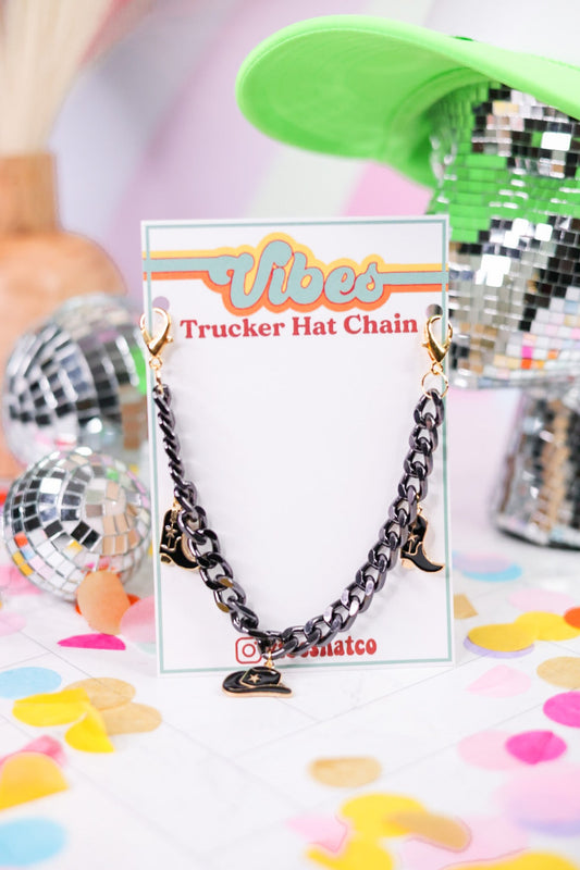 Western Charms Trucker Hat Chain - Whiskey Skies - VIBES HAT COMPANY