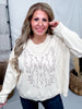 Western Embroidered Knit Sweatshirt - Whiskey Skies - POLAGRAM + BAEVELY
