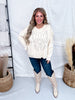 Western Embroidered Knit Sweatshirt - Whiskey Skies - POLAGRAM + BAEVELY