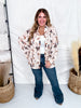 Western Printed Button Down Satin Shirt - Whiskey Skies - EASEL