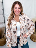 Western Printed Button Down Satin Shirt - Whiskey Skies - EASEL