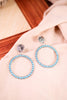 Western Round Turquoise Hoop Earrings - Whiskey Skies - BOHO RANCH SHOP