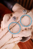 Western Round Turquoise Hoop Earrings - Whiskey Skies - BOHO RANCH SHOP