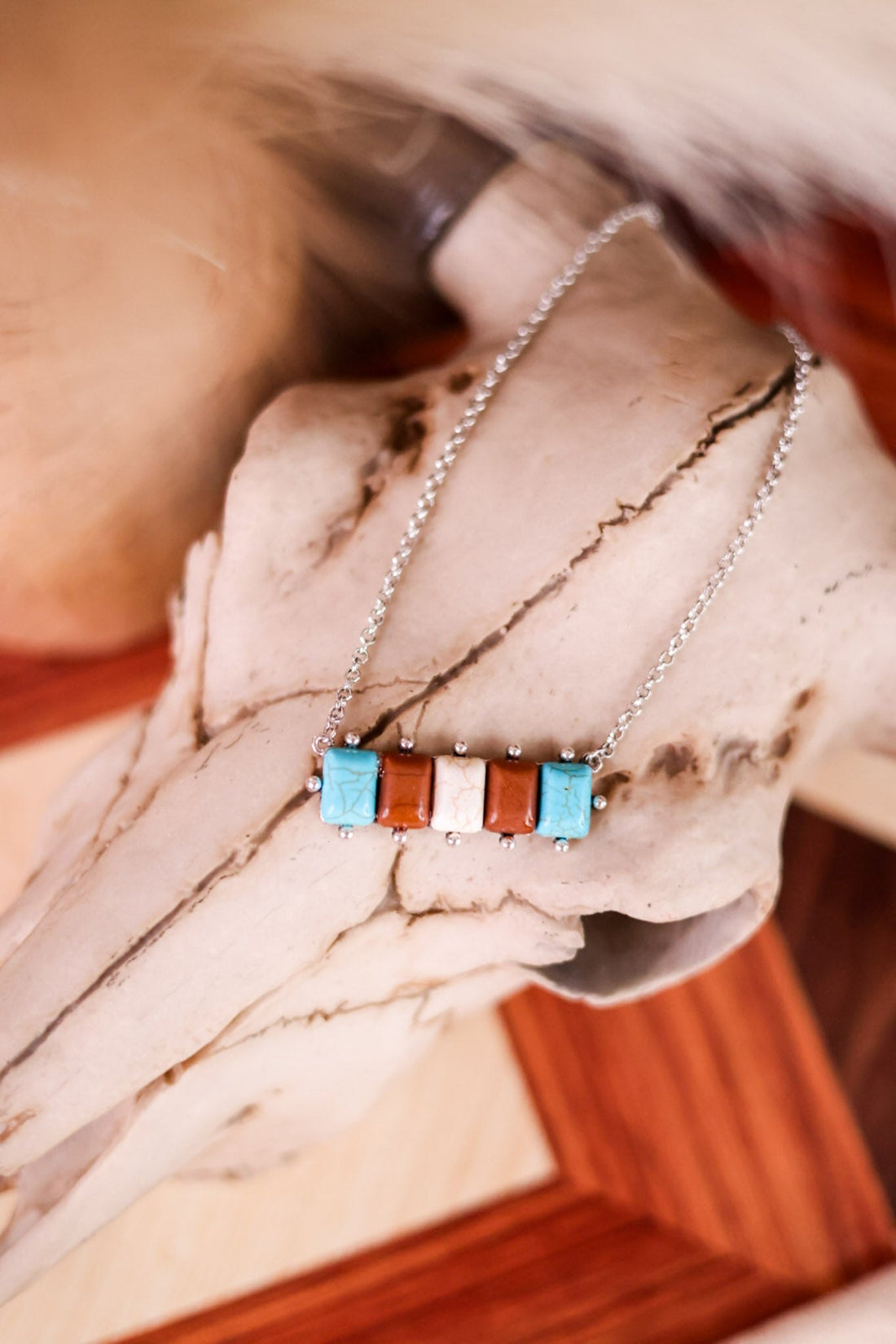 Western Stone Bar Pendant Chain Necklace - Whiskey Skies - BOHO RANCH SHOP