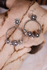 Western Style Flower Drop Hoop Earrings - Whiskey Skies - BOHO RANCH SHOP