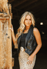 "Whiskey Creek" Black Button Up Vest - Whiskey Skies - 2 FLY CO.