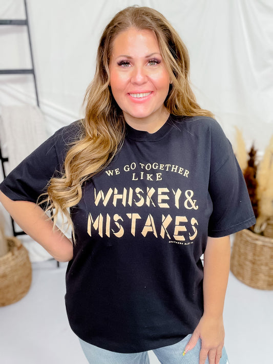 Whiskey & Mistakes Graphic T-Shirt - Whiskey Skies - SOUTHERN BLISS COMPANY