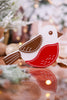 White and Red Bird Chunky Wooden Sitter - Whiskey Skies - ADAMS & CO